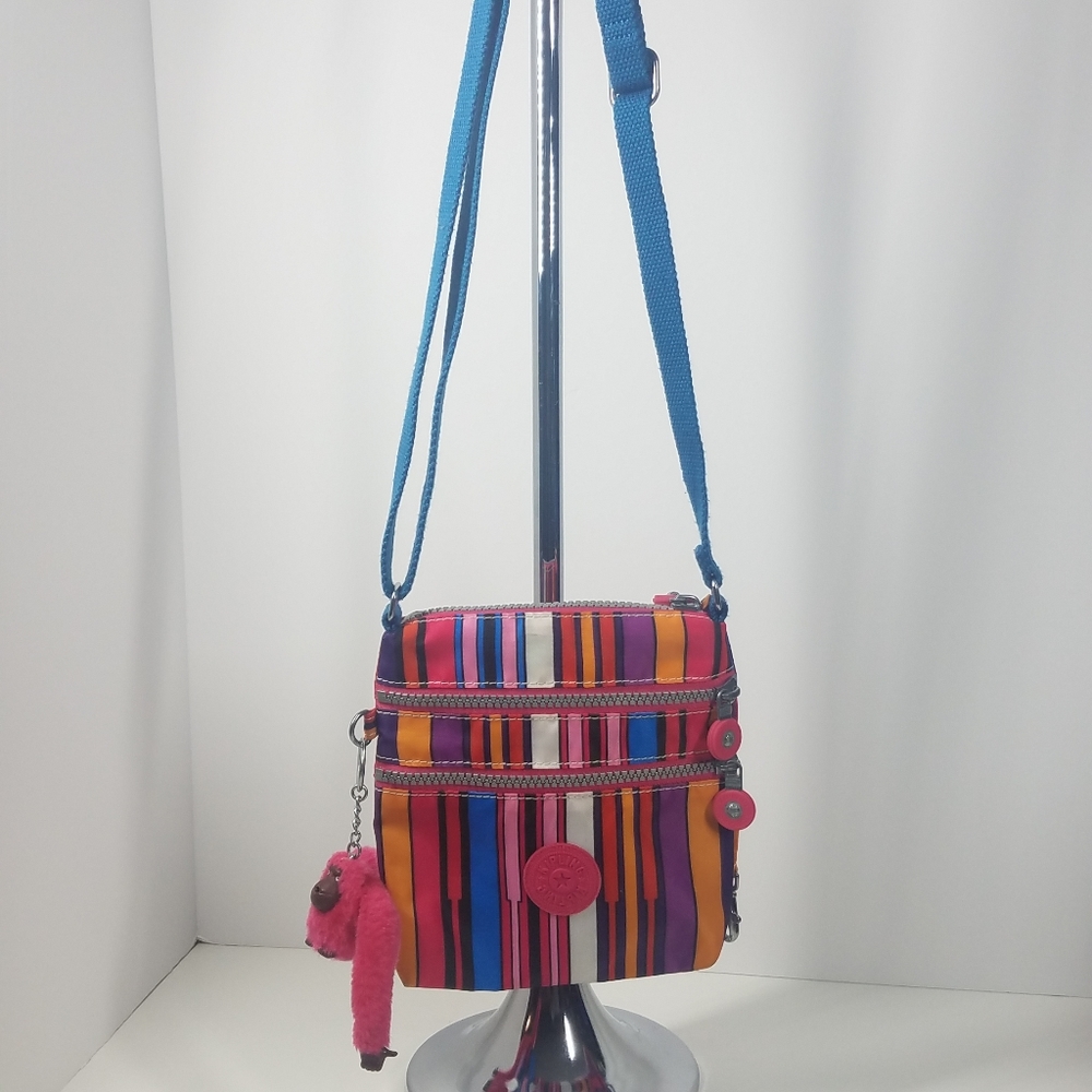 Kipling Striped Multicolored Crossbody Purse - image 5